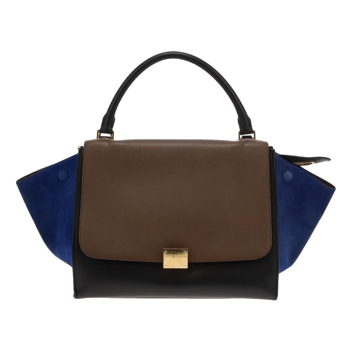 Trapèze leather handbag