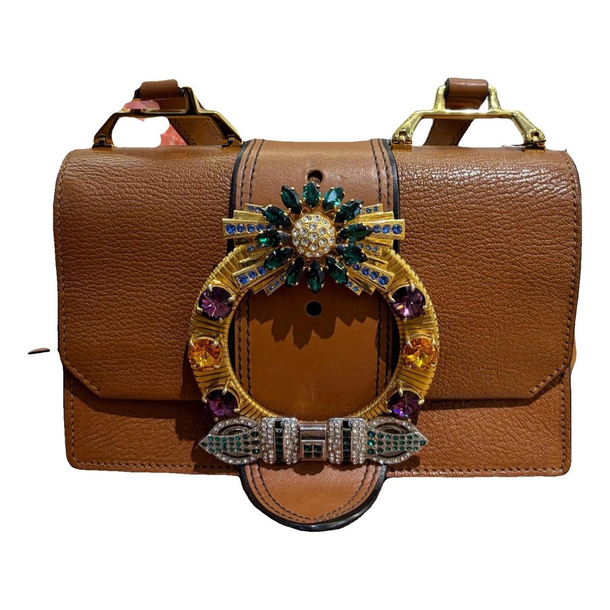 Miu Lady leather crossbody bag