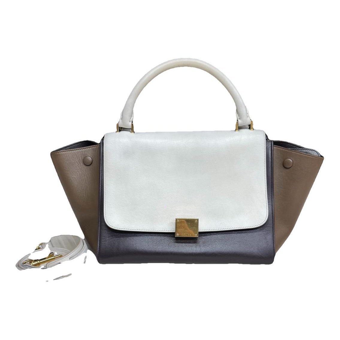 Trapèze leather handbag