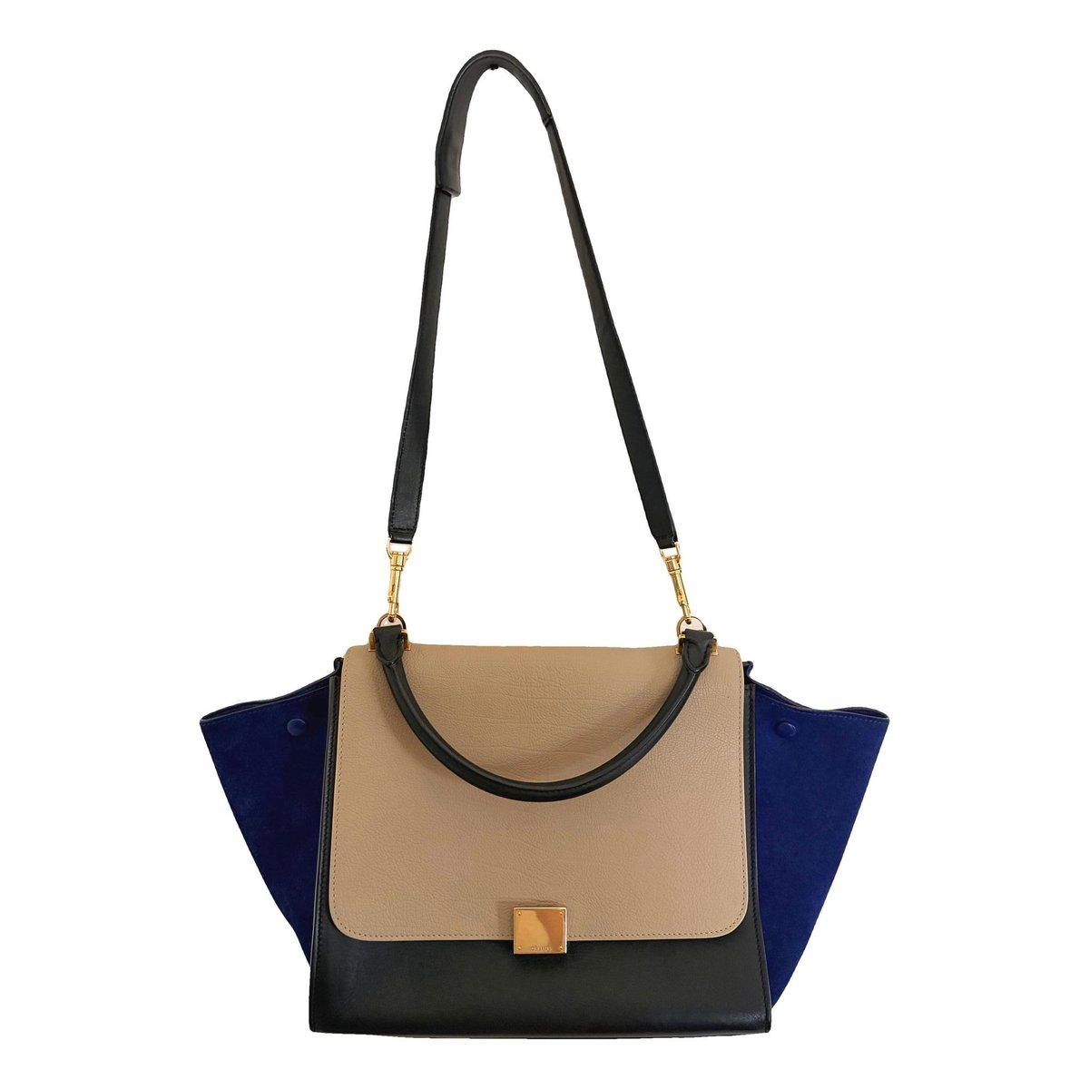 Trapèze leather handbag
