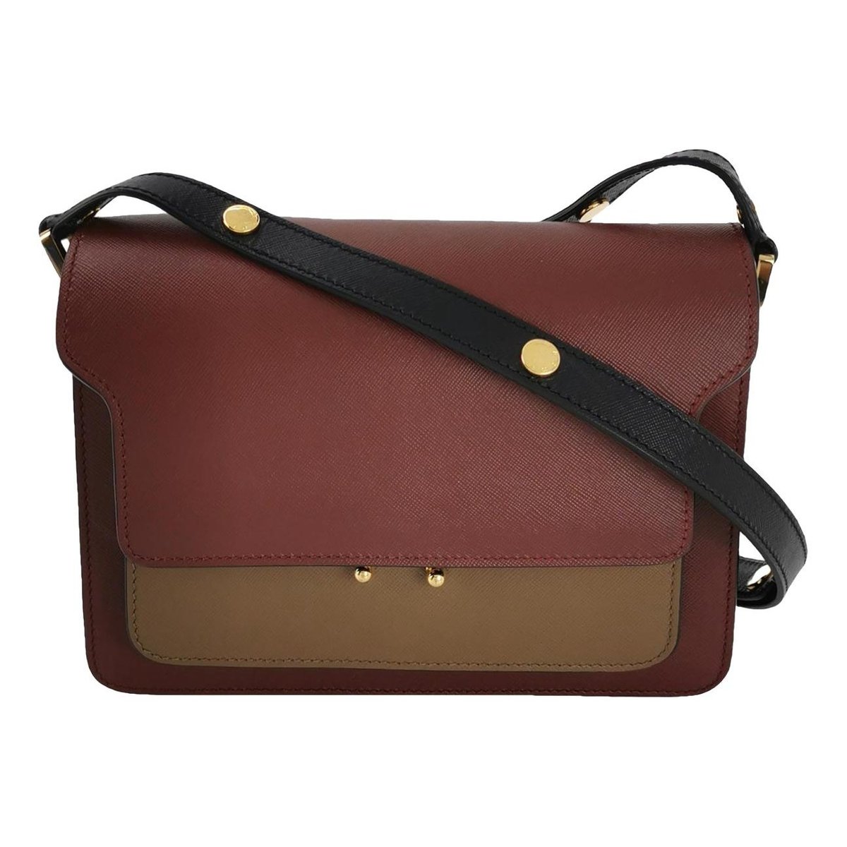 Trunk leather crossbody bag