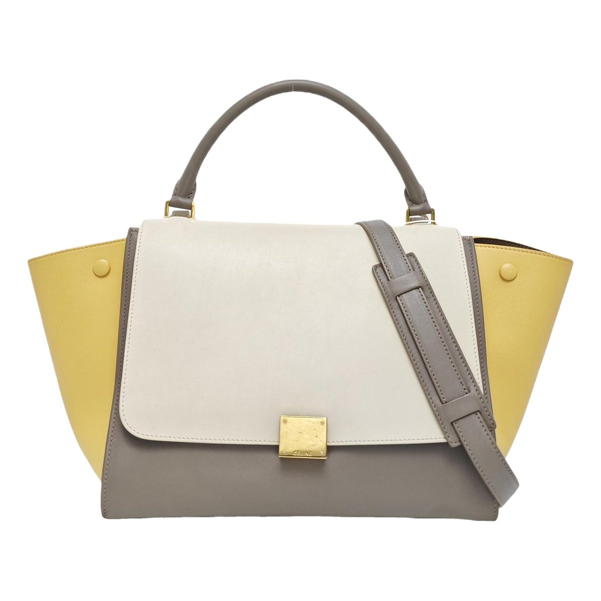 Trapèze leather handbag