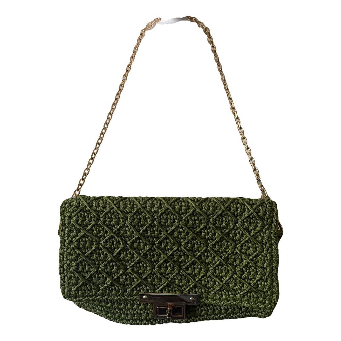 Crochet tweed handbag