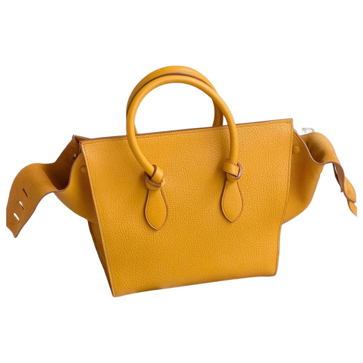 Tie leather handbag