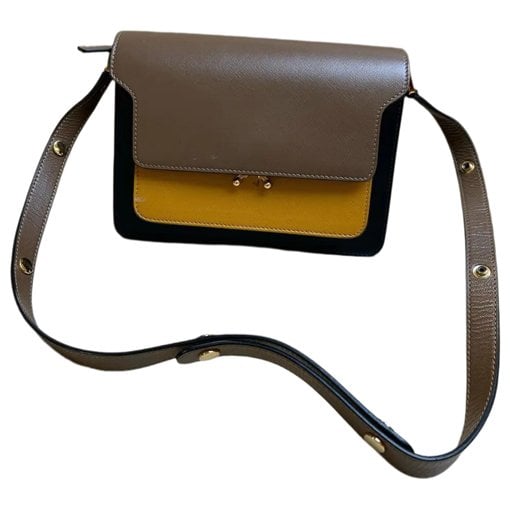 Trunk leather crossbody bag