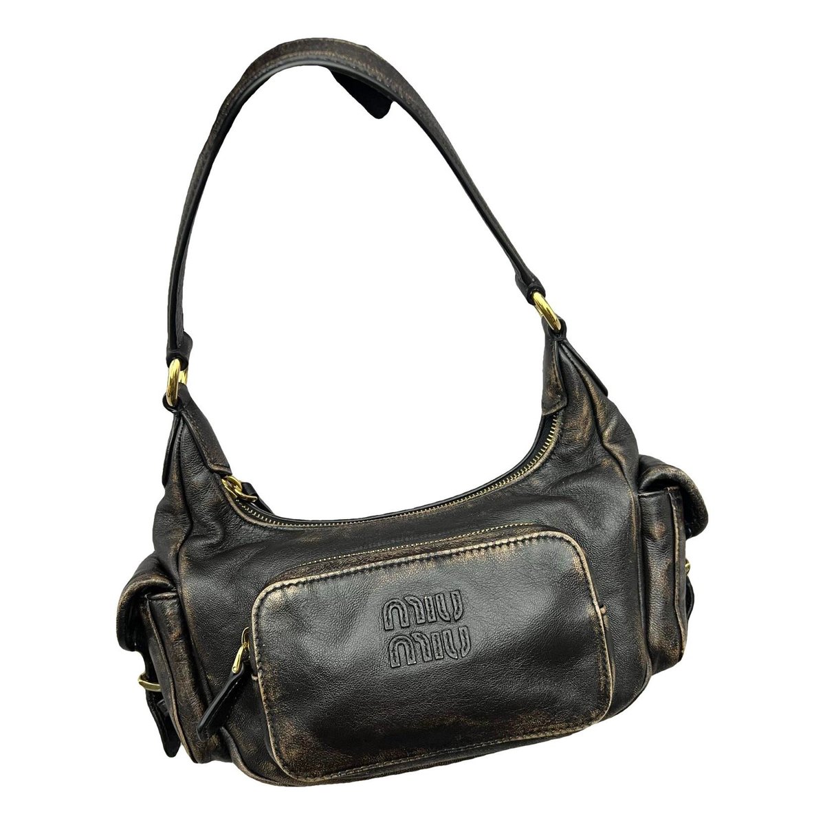 Pocket leather handbag
