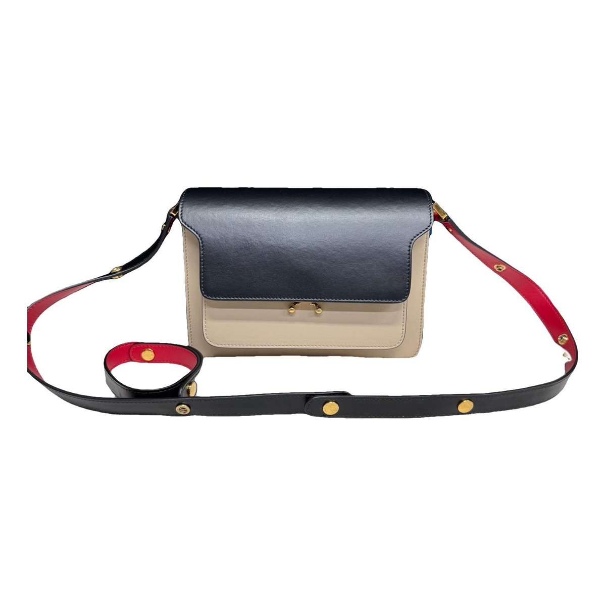 Trunk leather crossbody bag