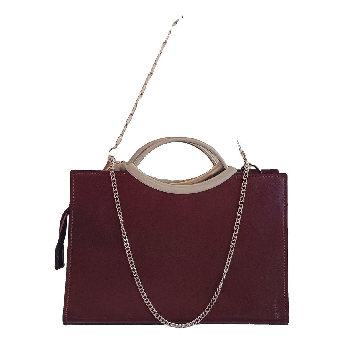 Crochet leather handbag
