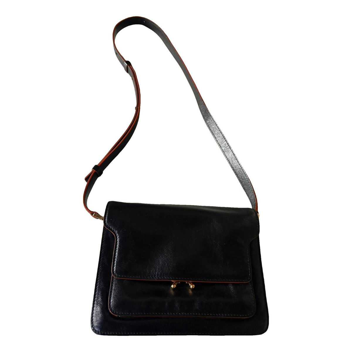 Trunk leather crossbody bag