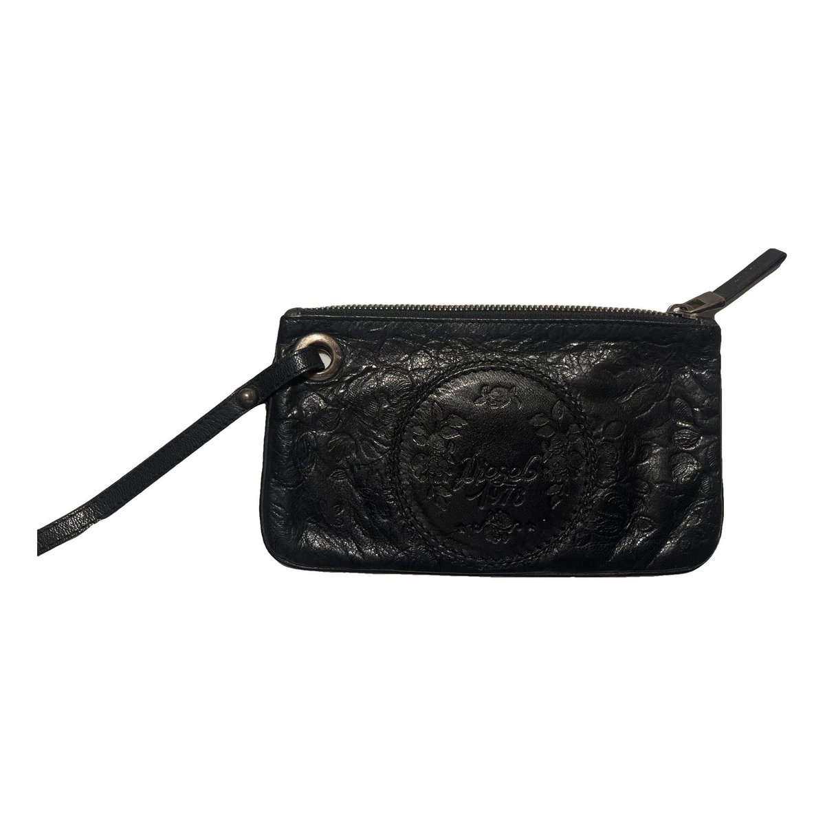 Leather clutch bag