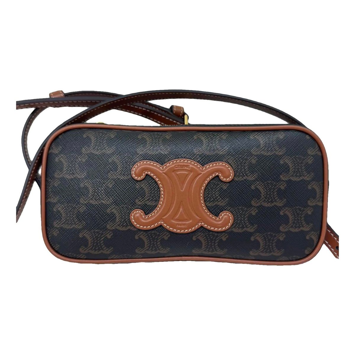Triomphe vinyl crossbody bag