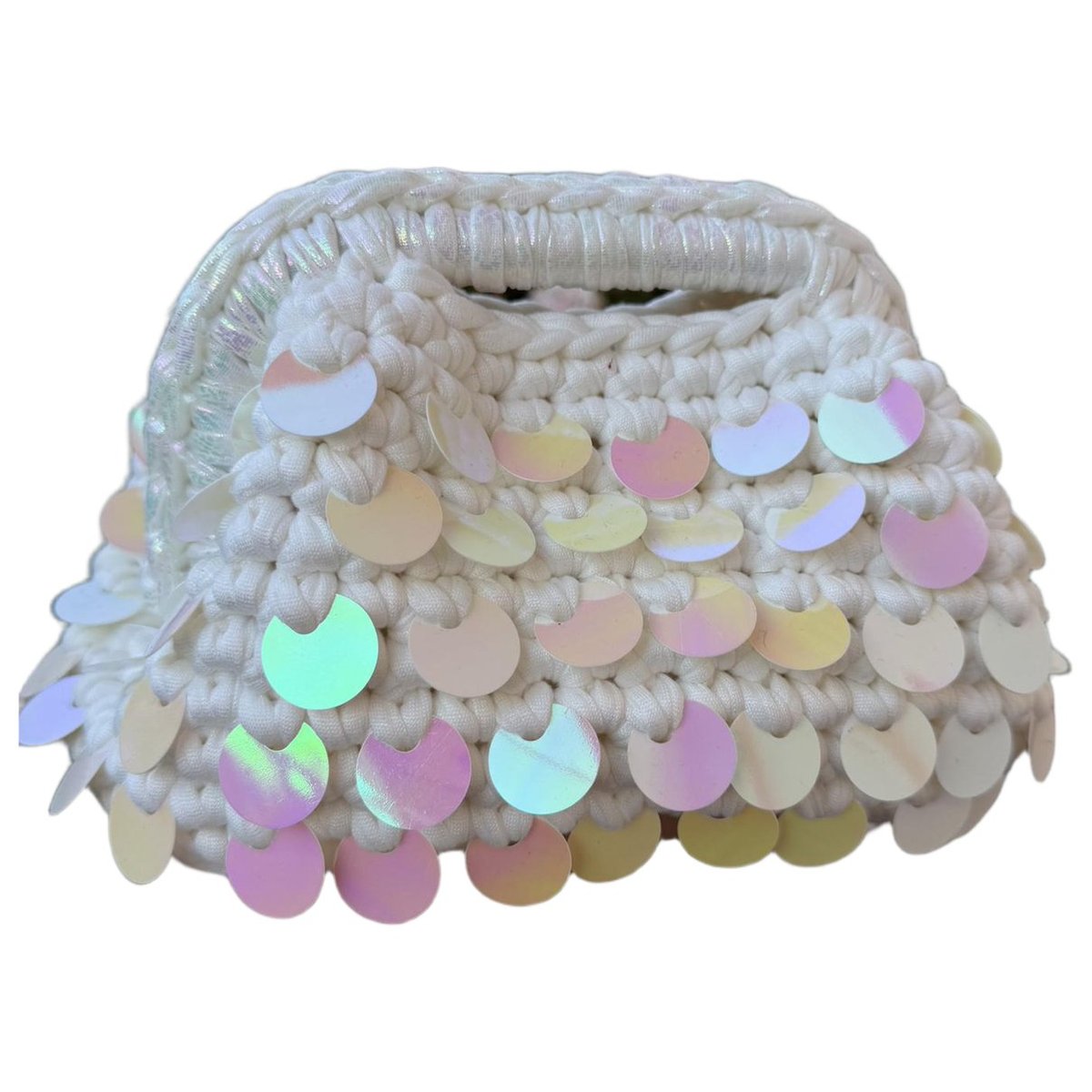 Crochet glitter handbag