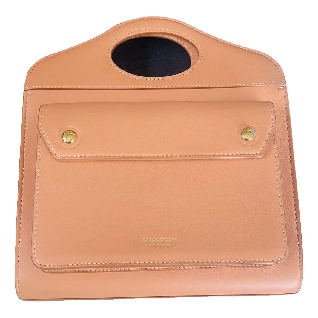 Pocket leather handbag
