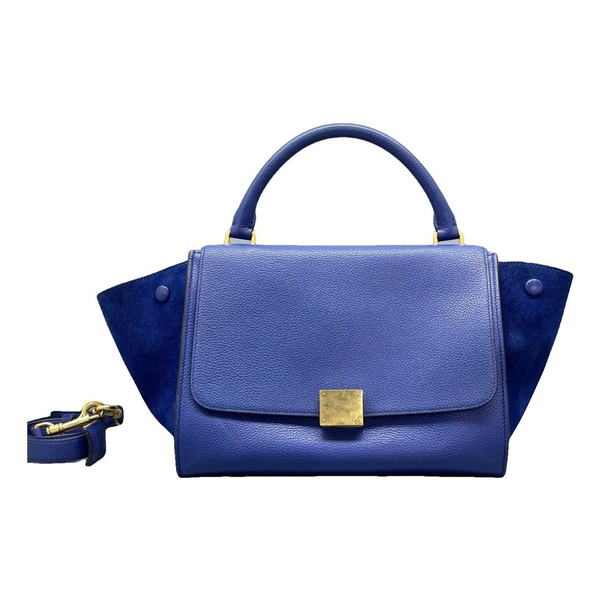 Trapèze leather handbag