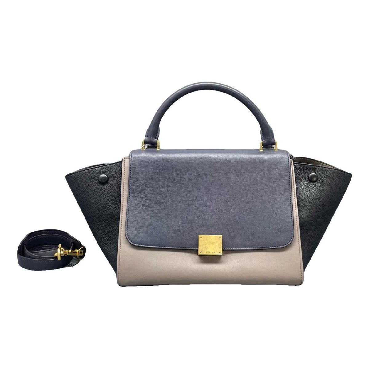 Trapèze leather handbag