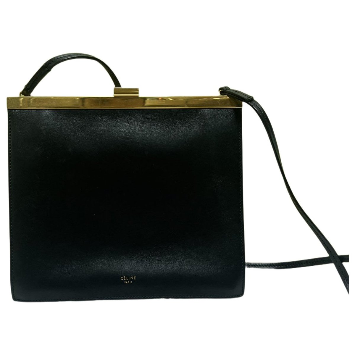 Clasp leather crossbody bag