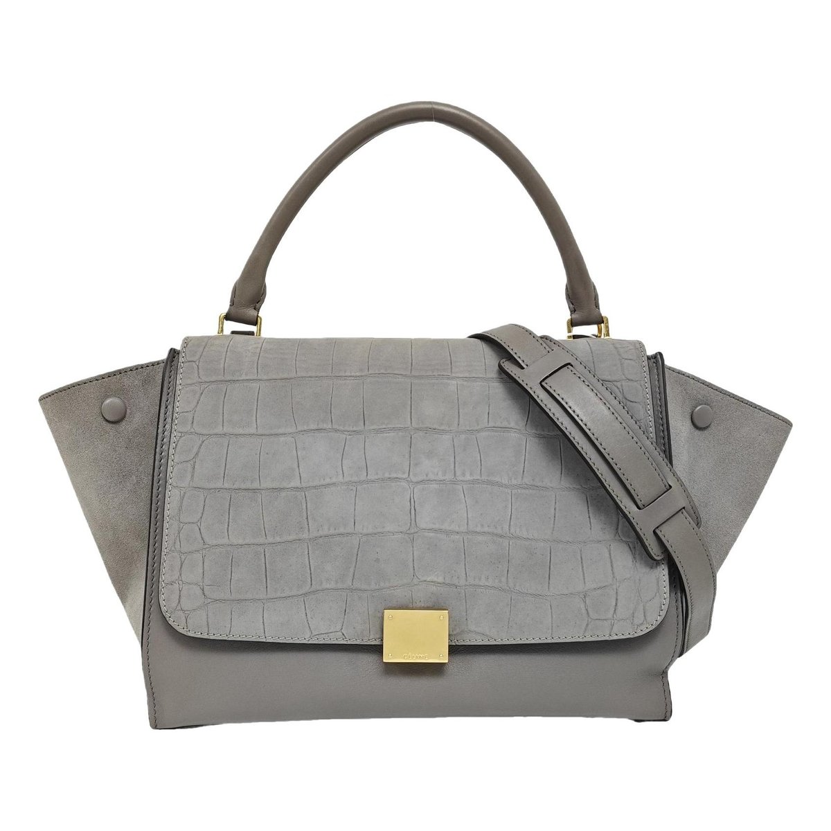 Trapèze leather handbag
