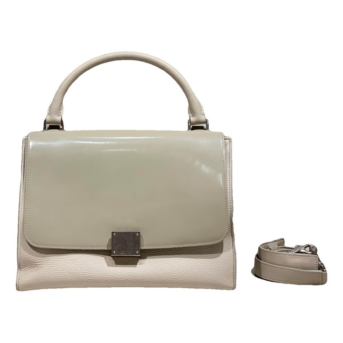 Trapèze leather handbag