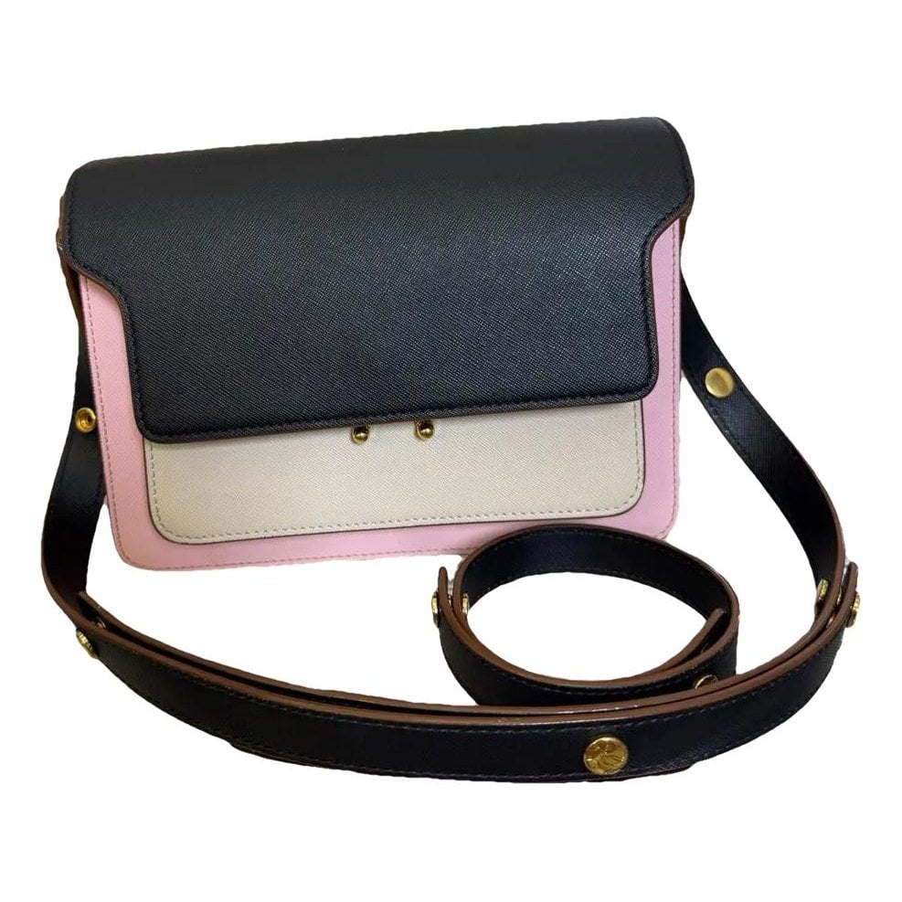 Trunk leather crossbody bag