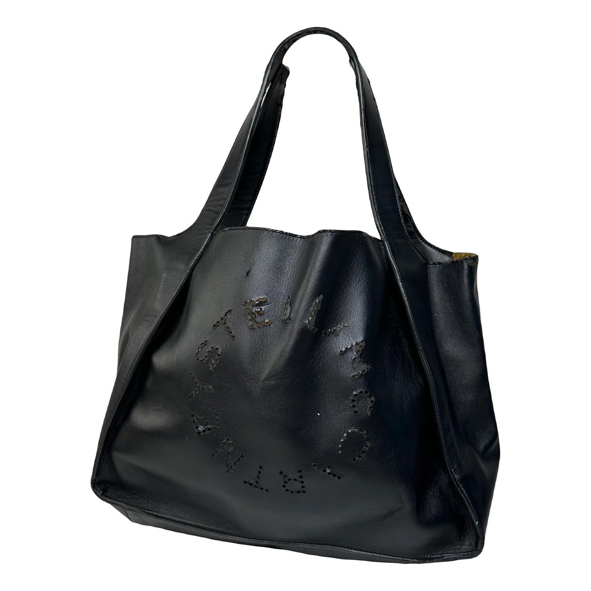 Logo vegan leather tote