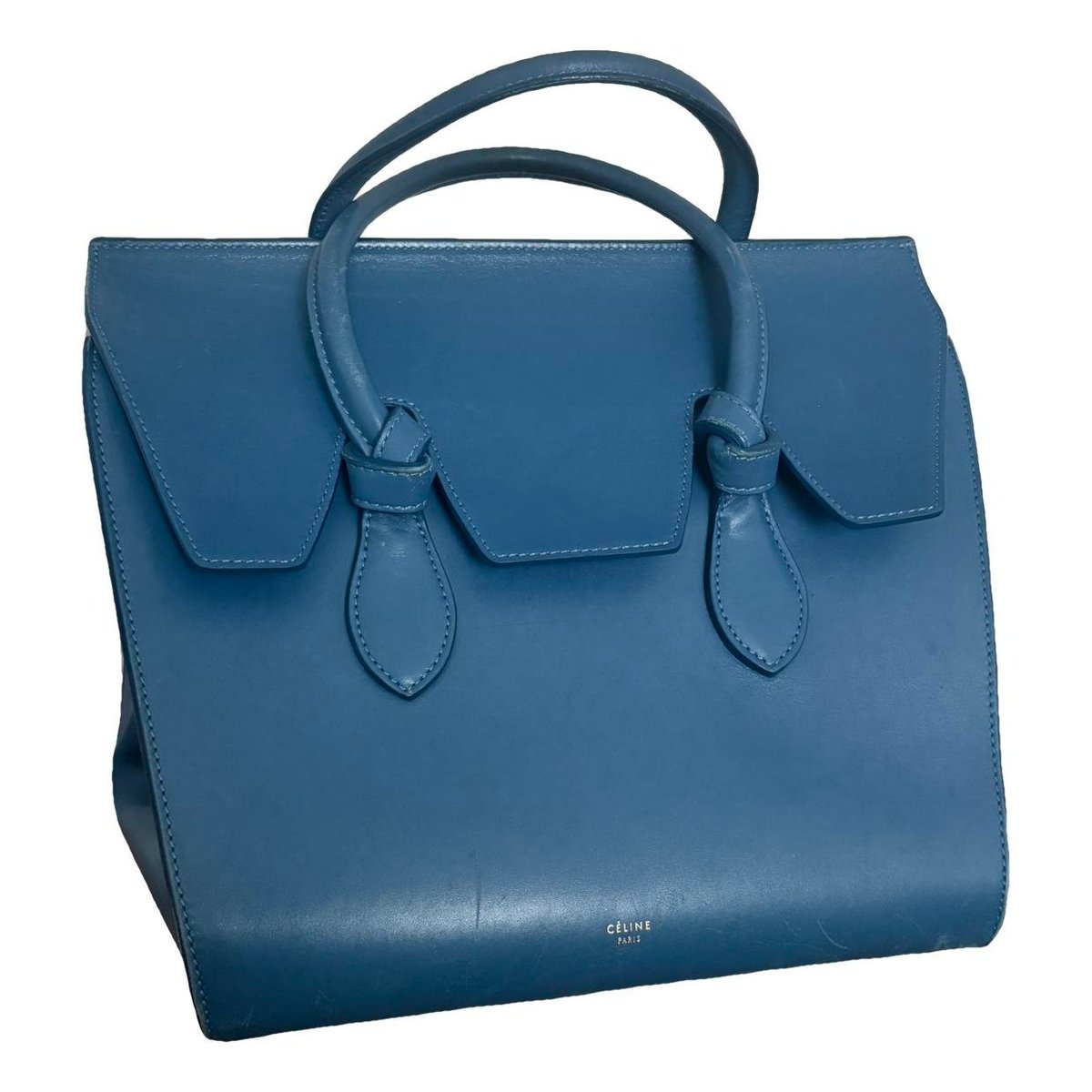 Tie leather handbag