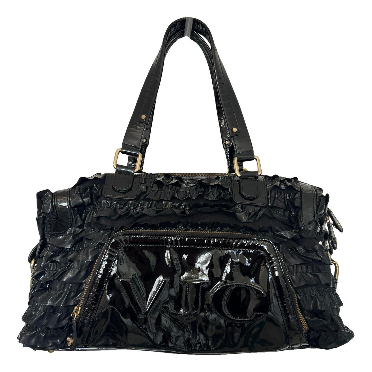 Patent leather handbag