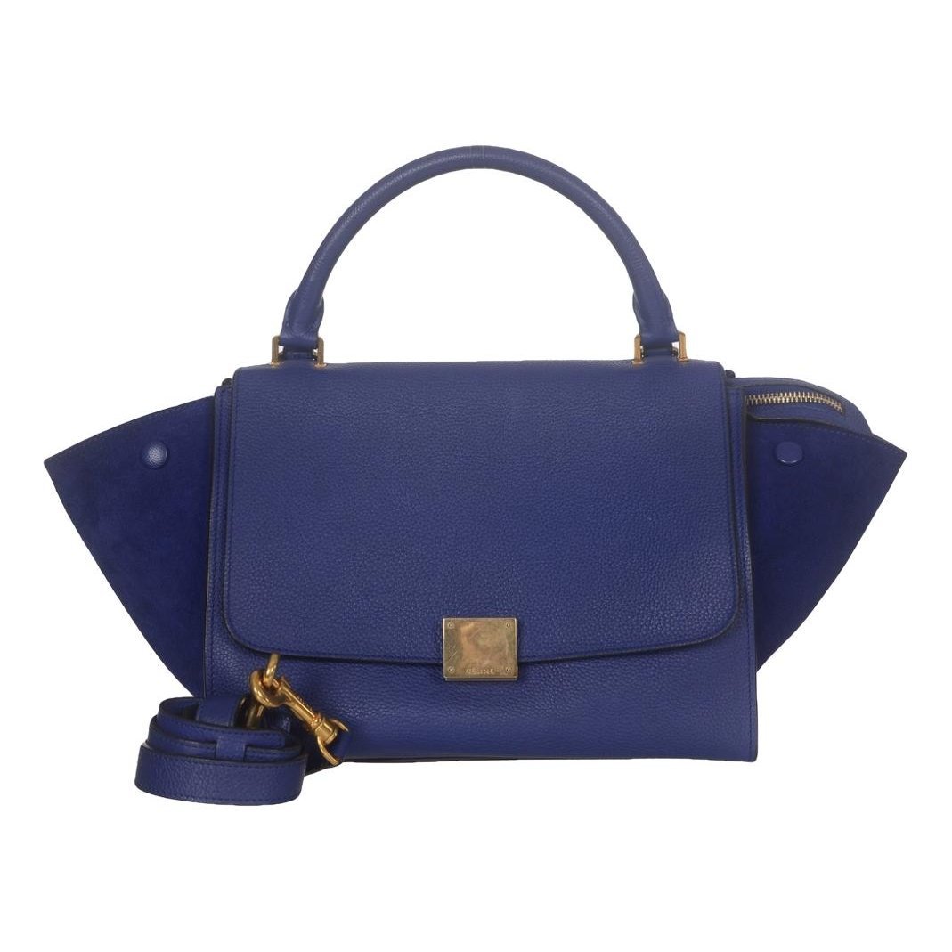 Trapèze leather handbag