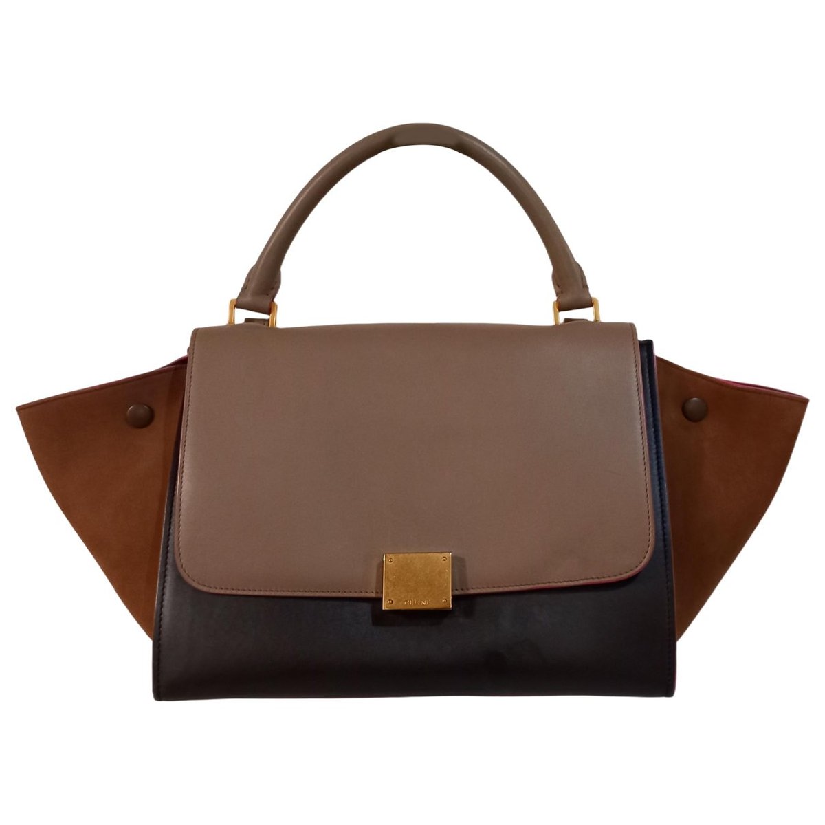 Trapèze leather handbag