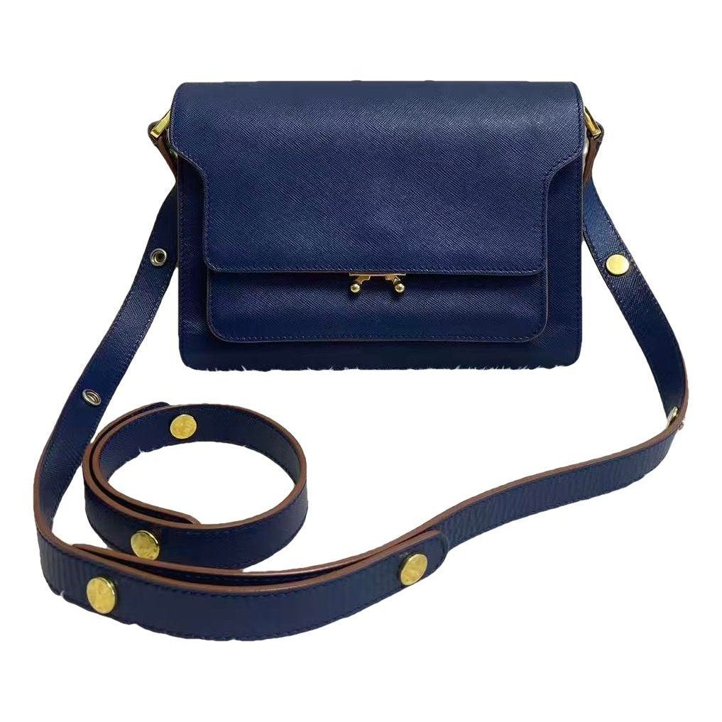 Trunk leather crossbody bag