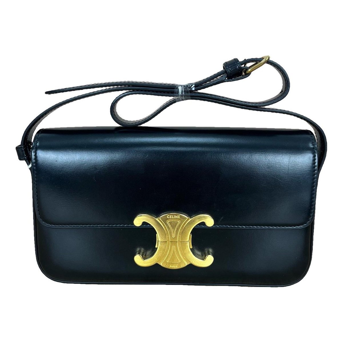 Triomphe chain leather handbag