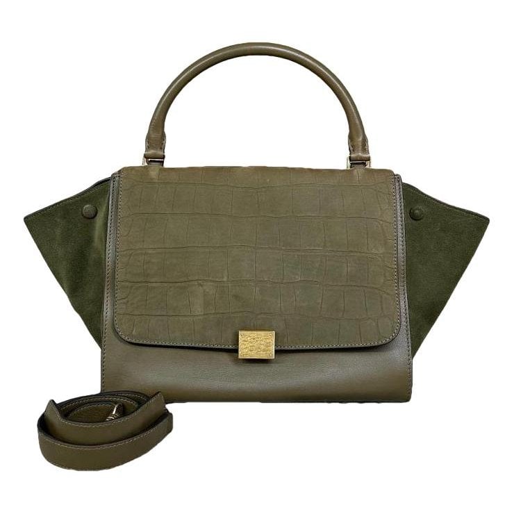 Trapèze leather handbag