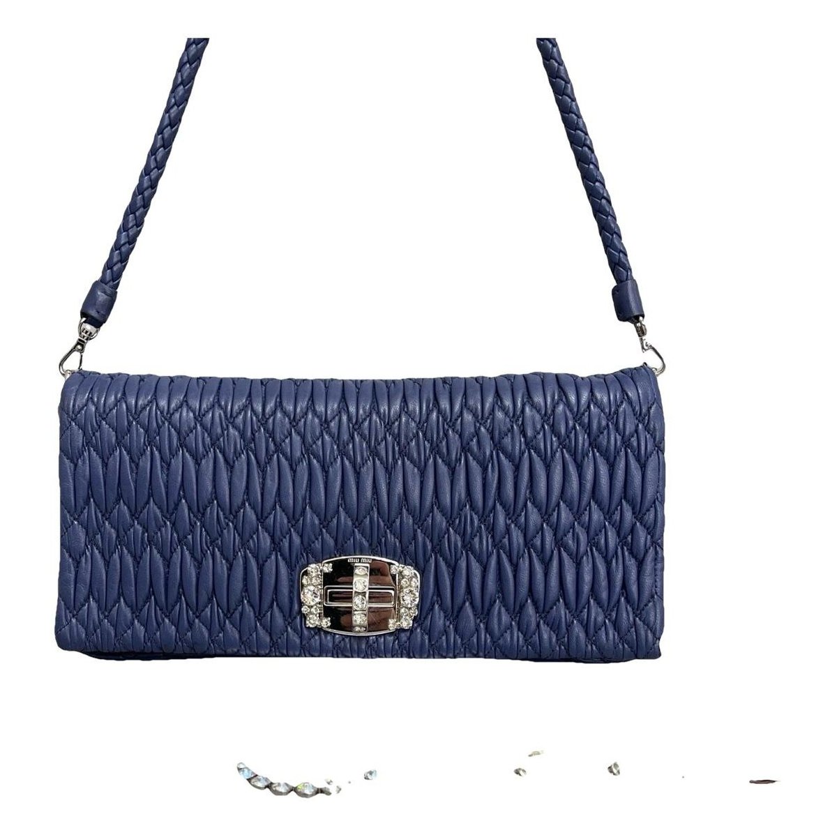 Miu Crystal leather handbag