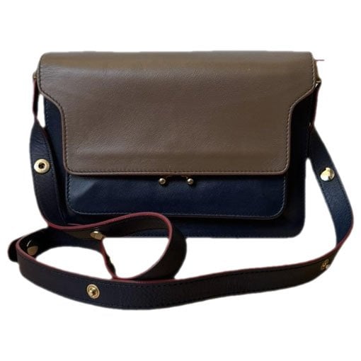 Trunk leather crossbody bag