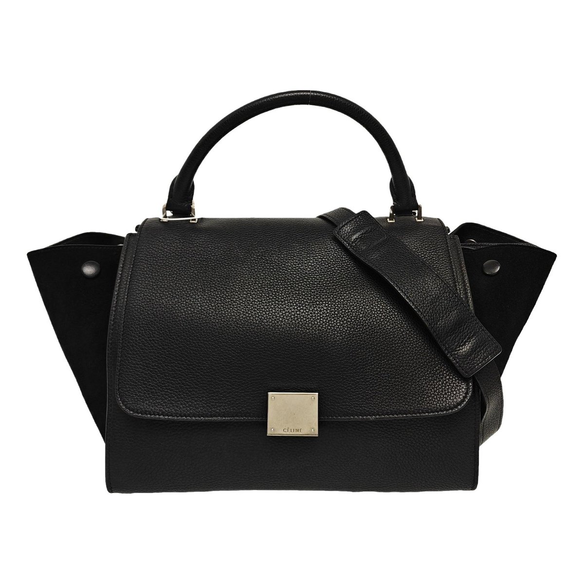 Trapèze leather crossbody bag