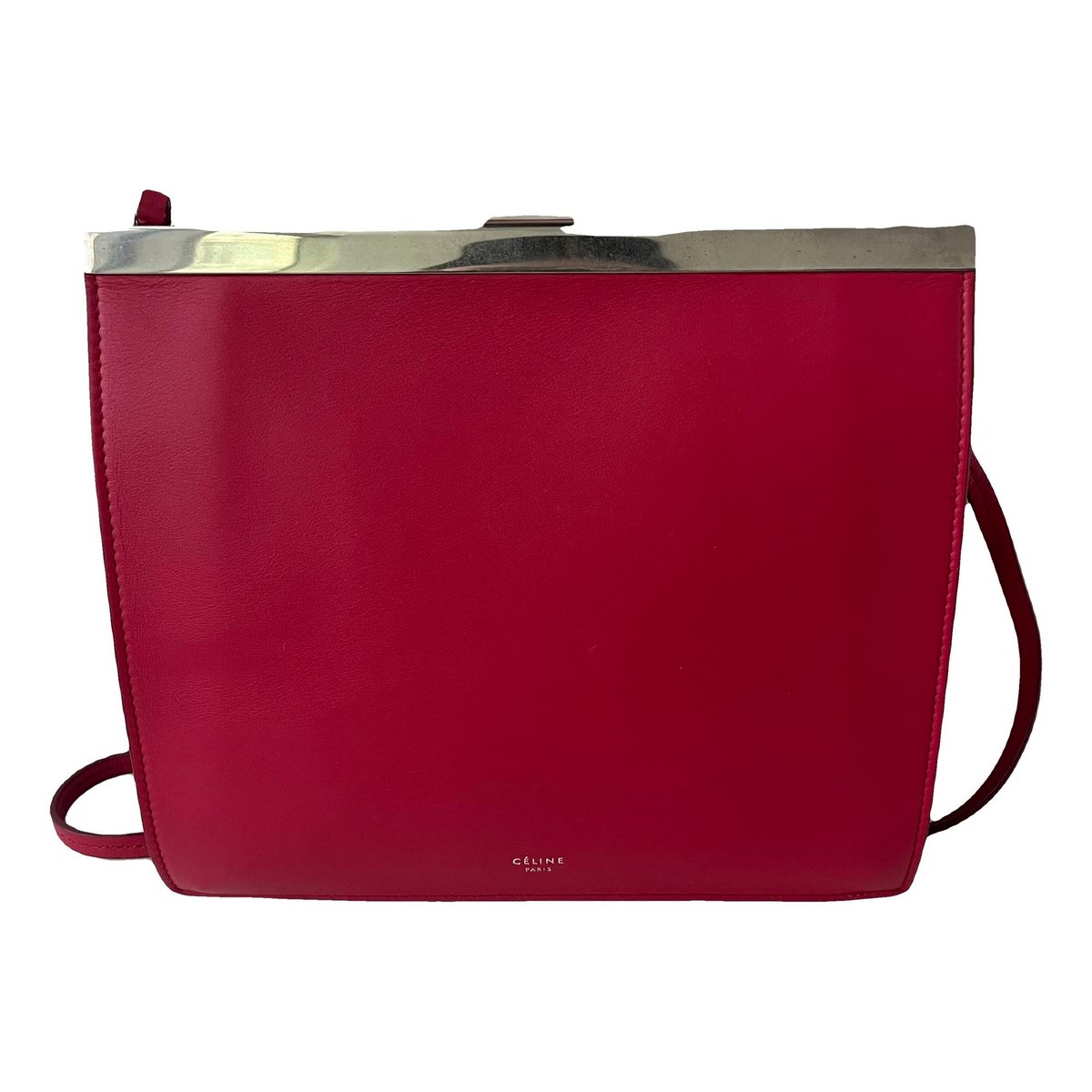 Clasp leather handbag