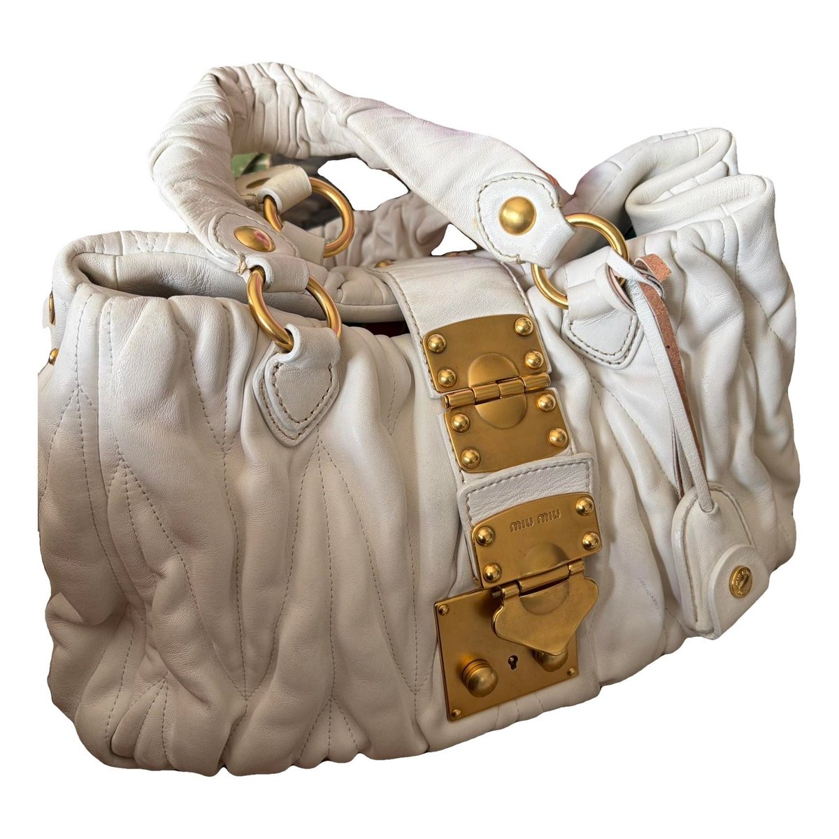 Coffer leather handbag