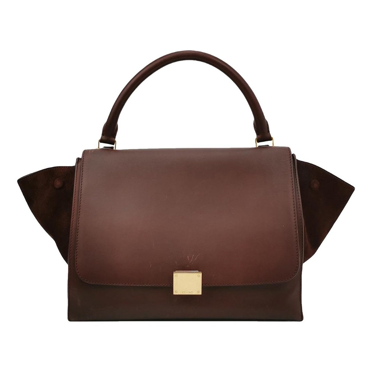 Trapèze leather handbag