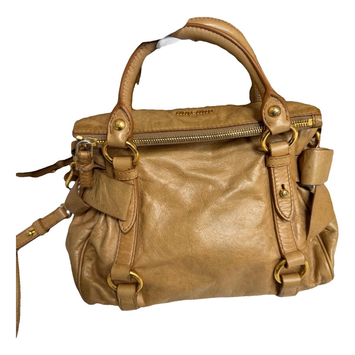 Bow bag leather handbag