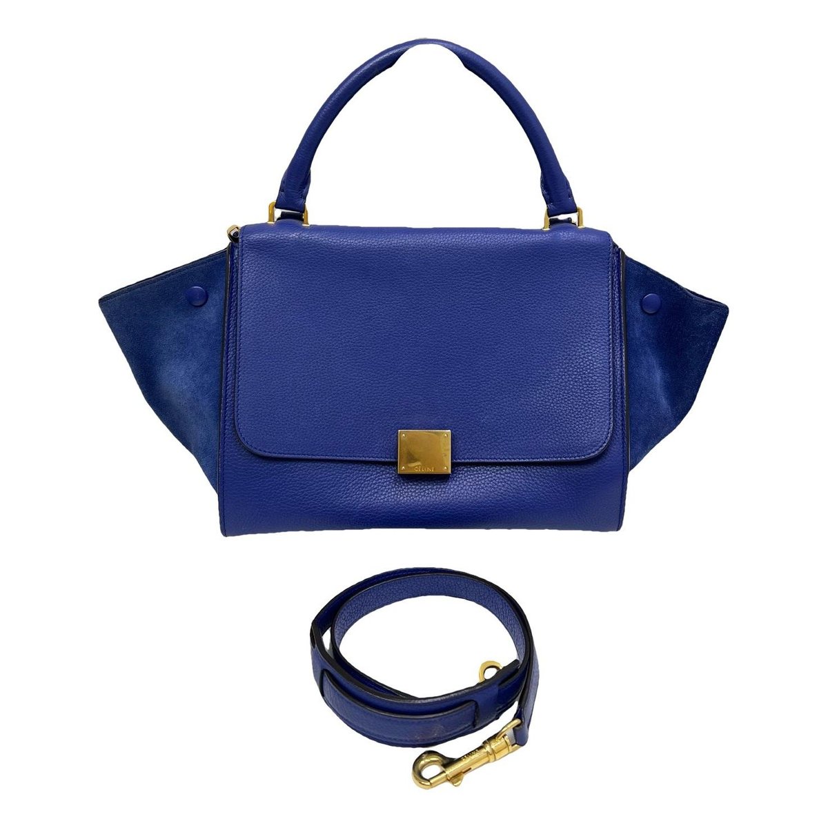Trapèze leather handbag
