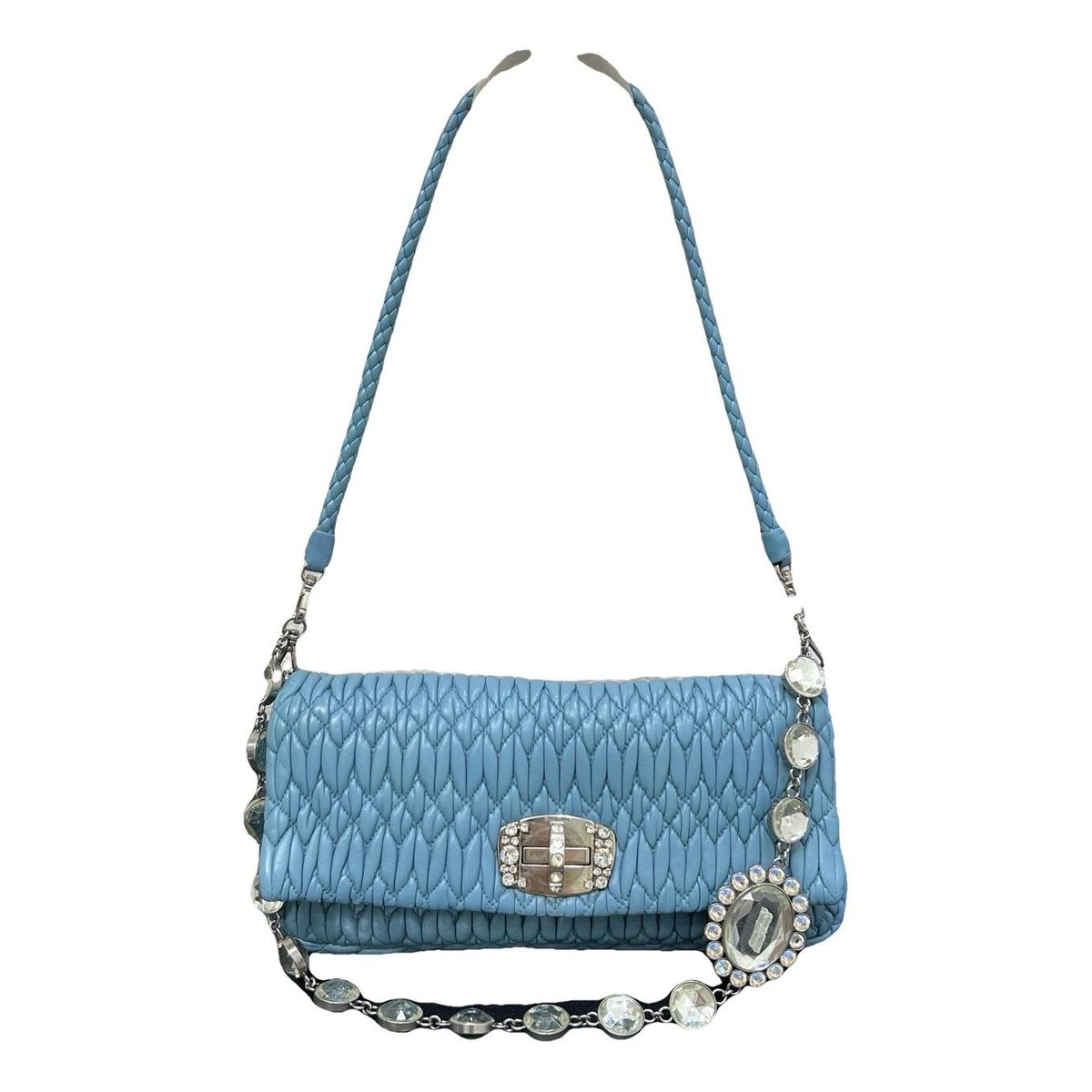 Miu Crystal leather handbag