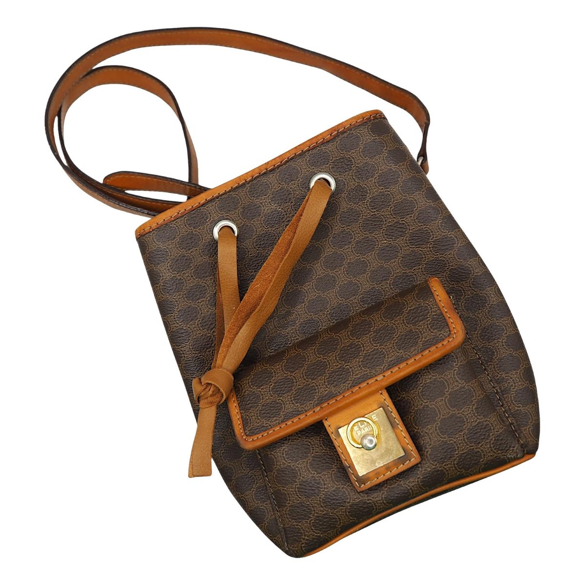 Clasp Bucket leather handbag