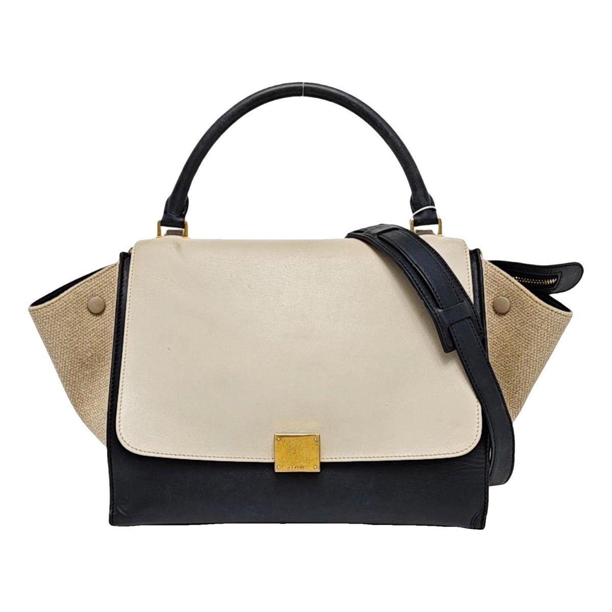 Trapèze leather crossbody bag