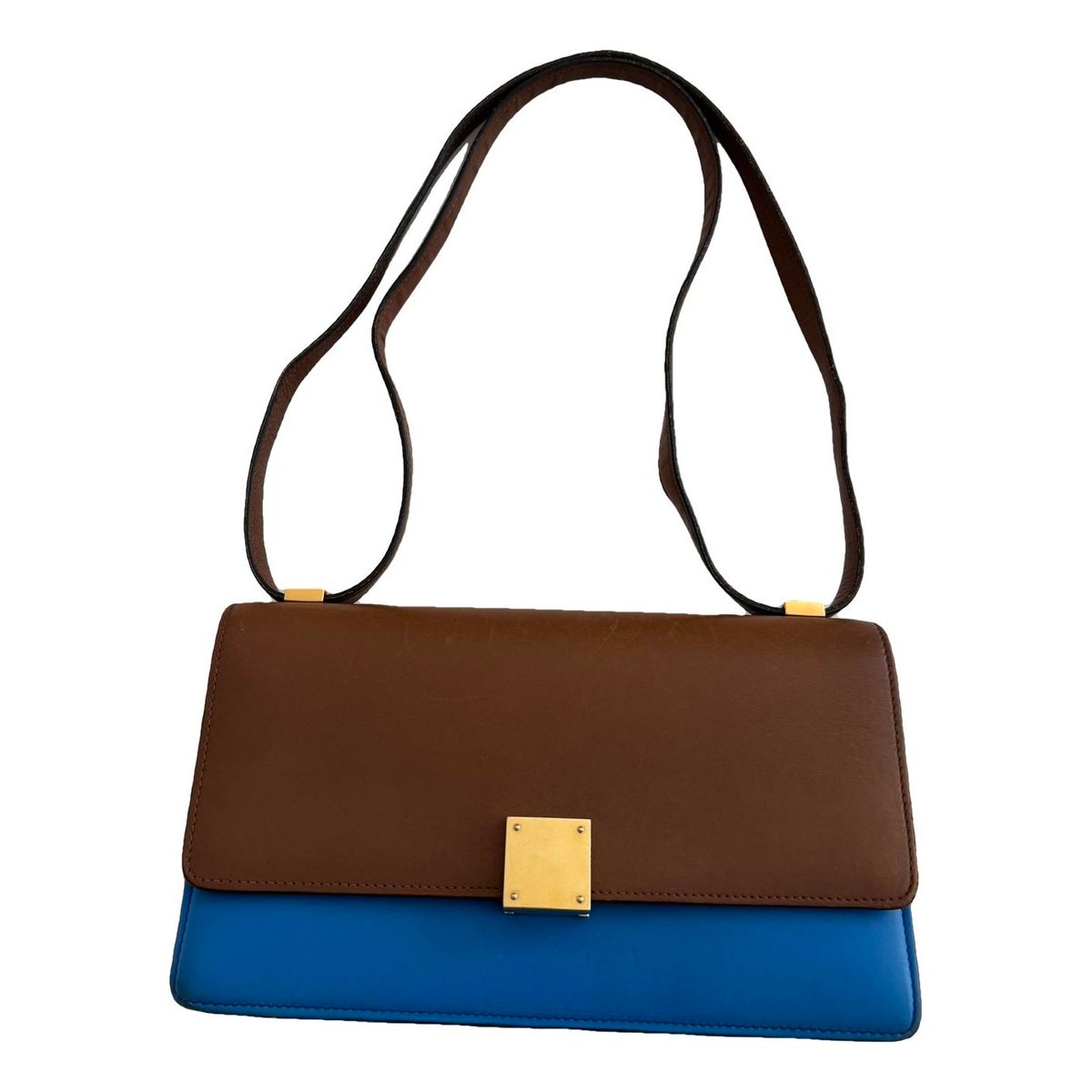 Case flap leather handbag
