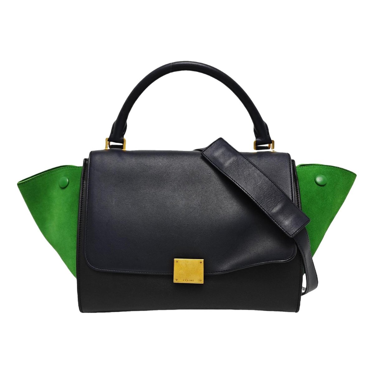 Trapèze leather handbag