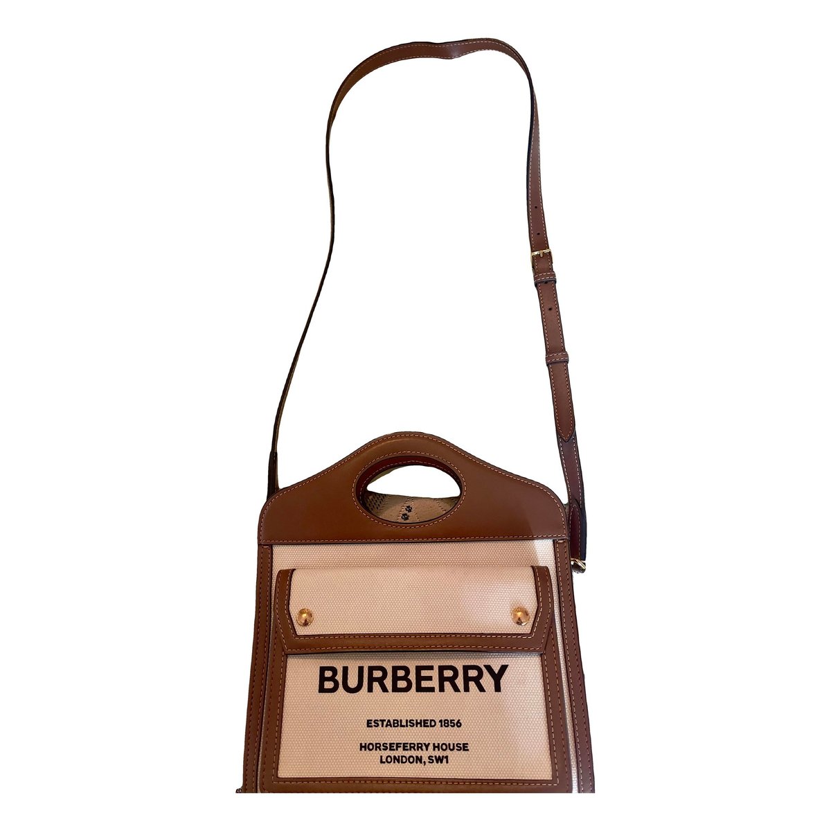Pocket leather tote
