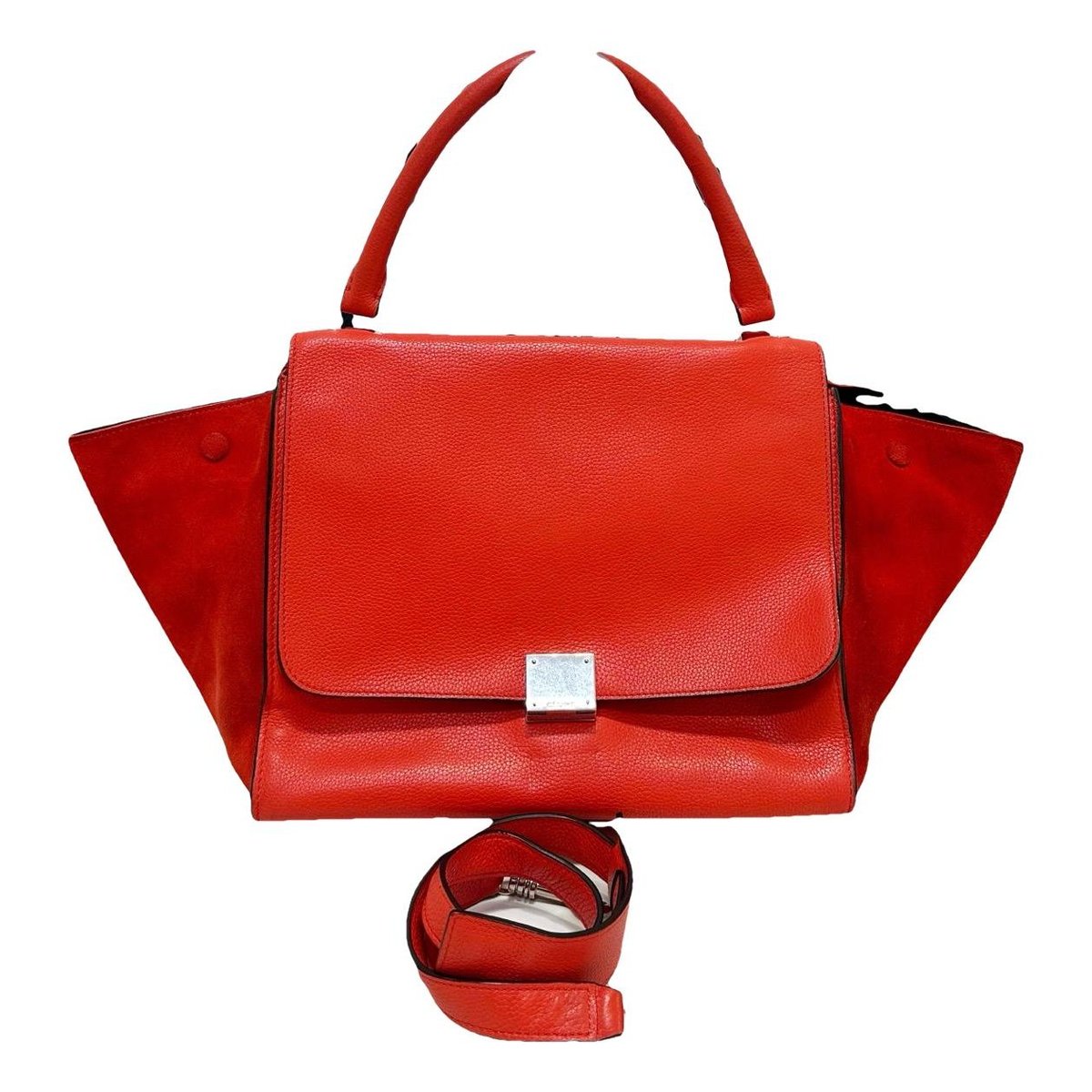 Trapèze leather handbag