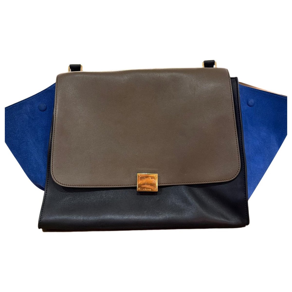 Trapèze leather handbag