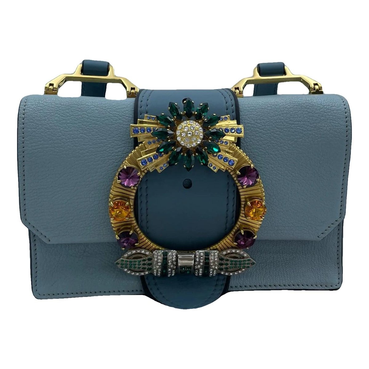 Miu Lady leather crossbody bag