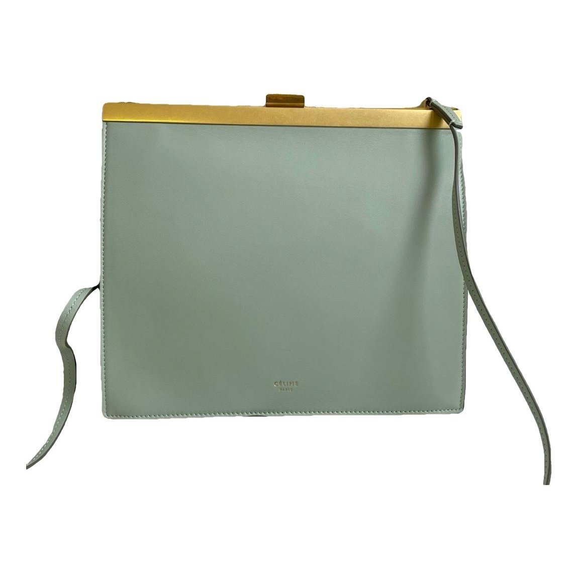 Clasp leather handbag