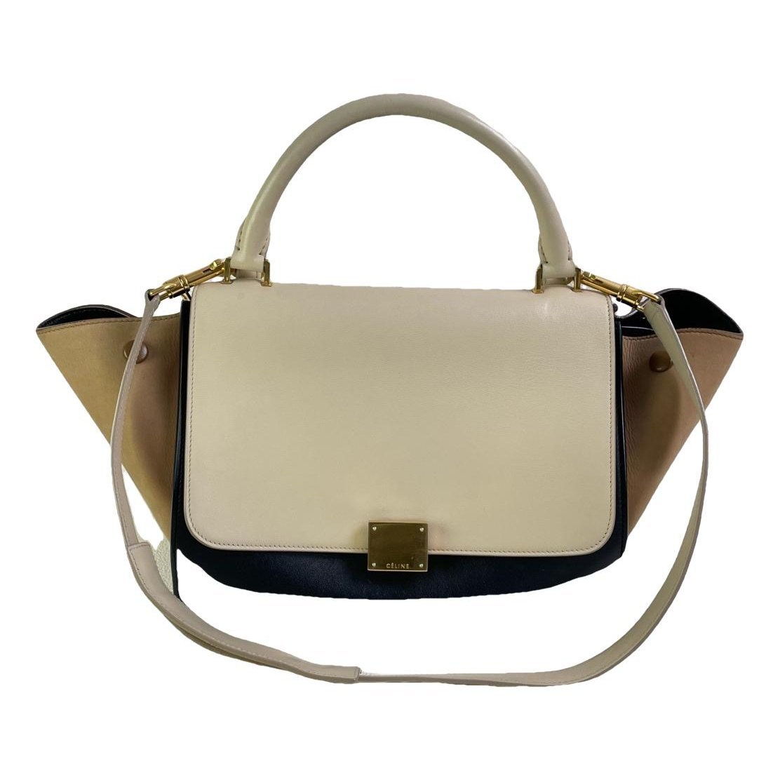 Trapèze leather handbag